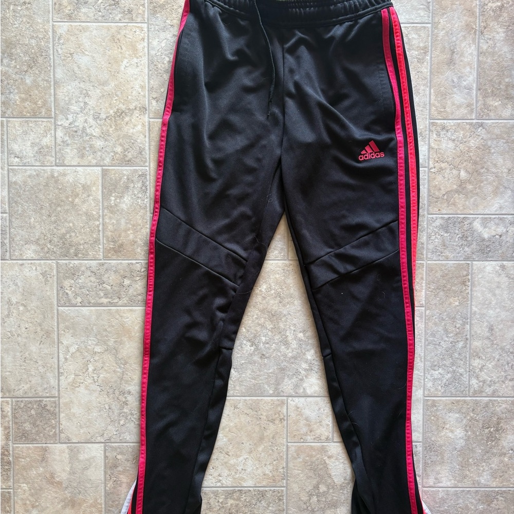 Adidas Black and Pink Track Pants